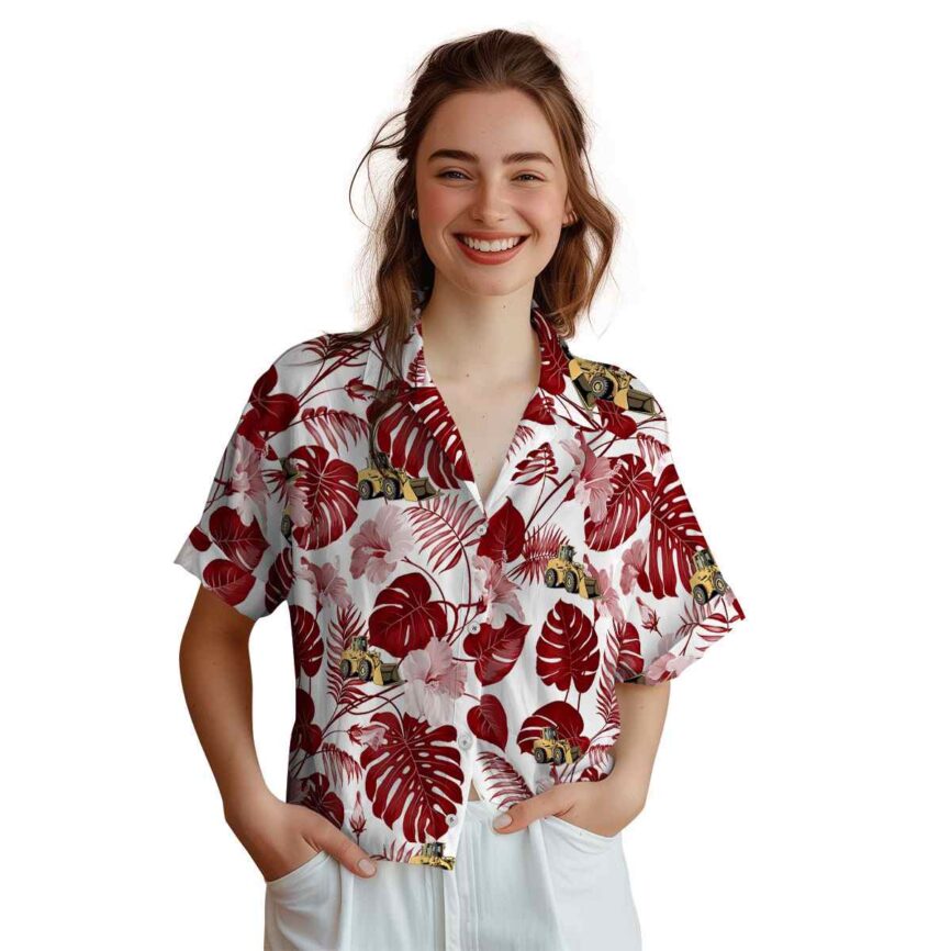 Construction Leaf Pattern Hawaiian Shirt Top rated