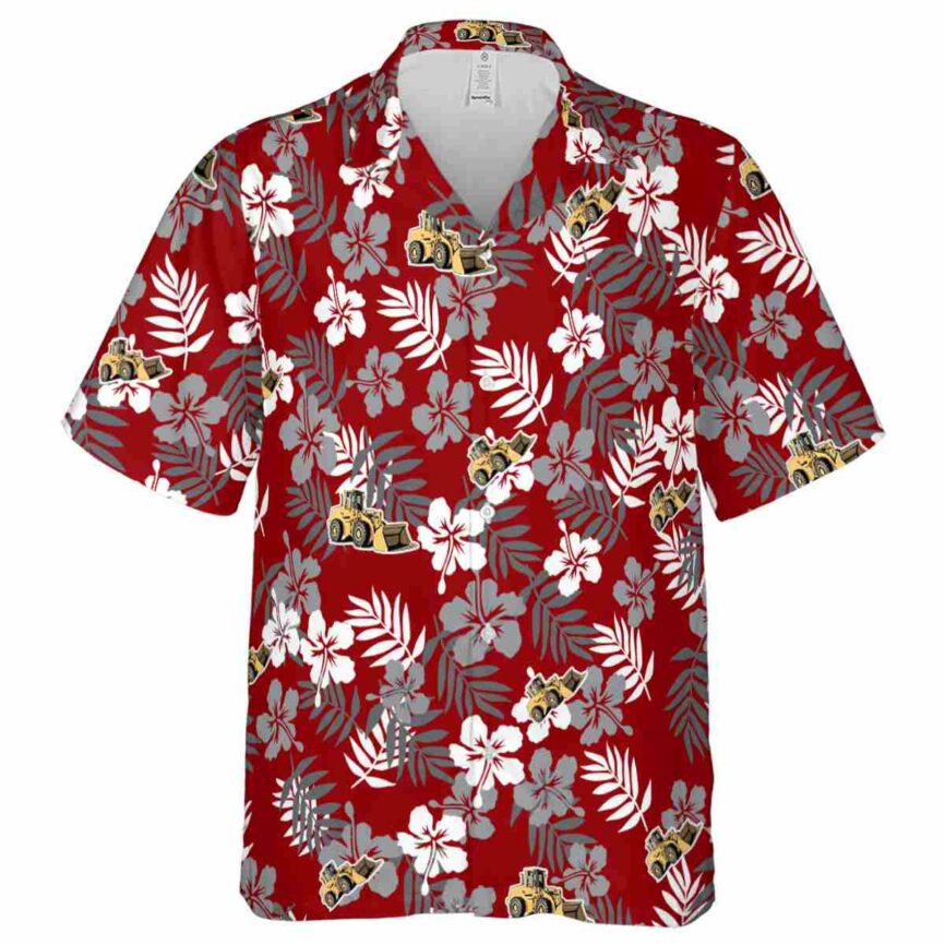 Construction Leafy Hibiscus Hawaiian Shirt Fashion forward