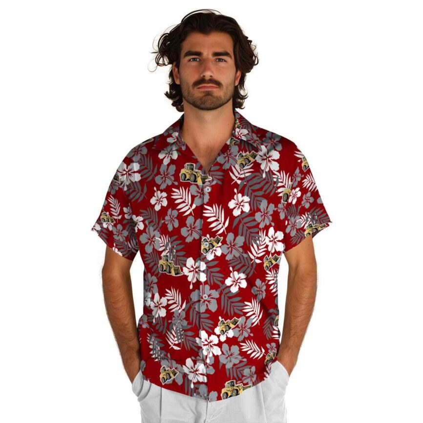 Construction Leafy Hibiscus Hawaiian Shirt New Arrival