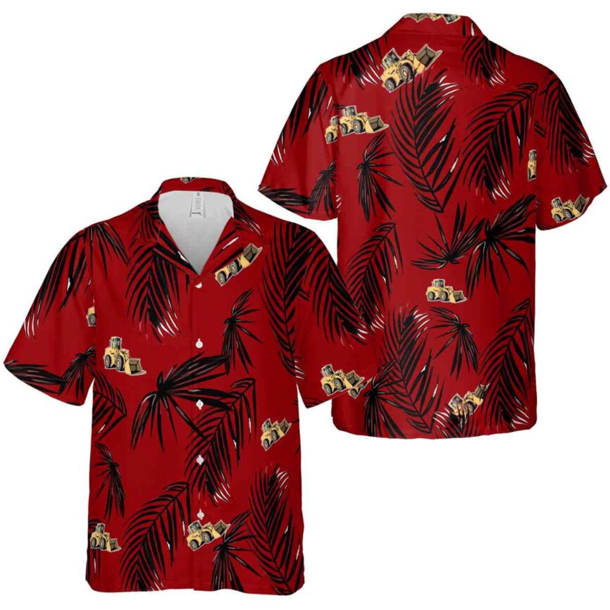 Construction Monochrome Palm Hawaiian Shirt Premium grade