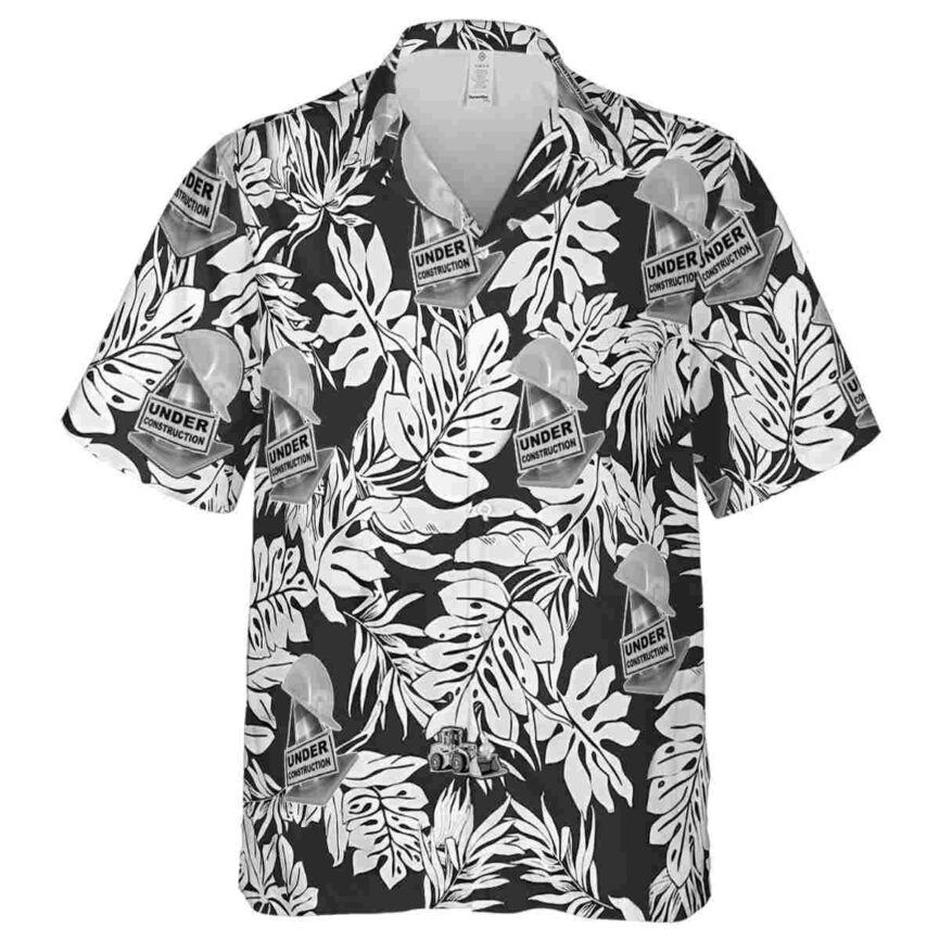 Construction Monstera Foliage Hawaiian Shirt Fashion forward