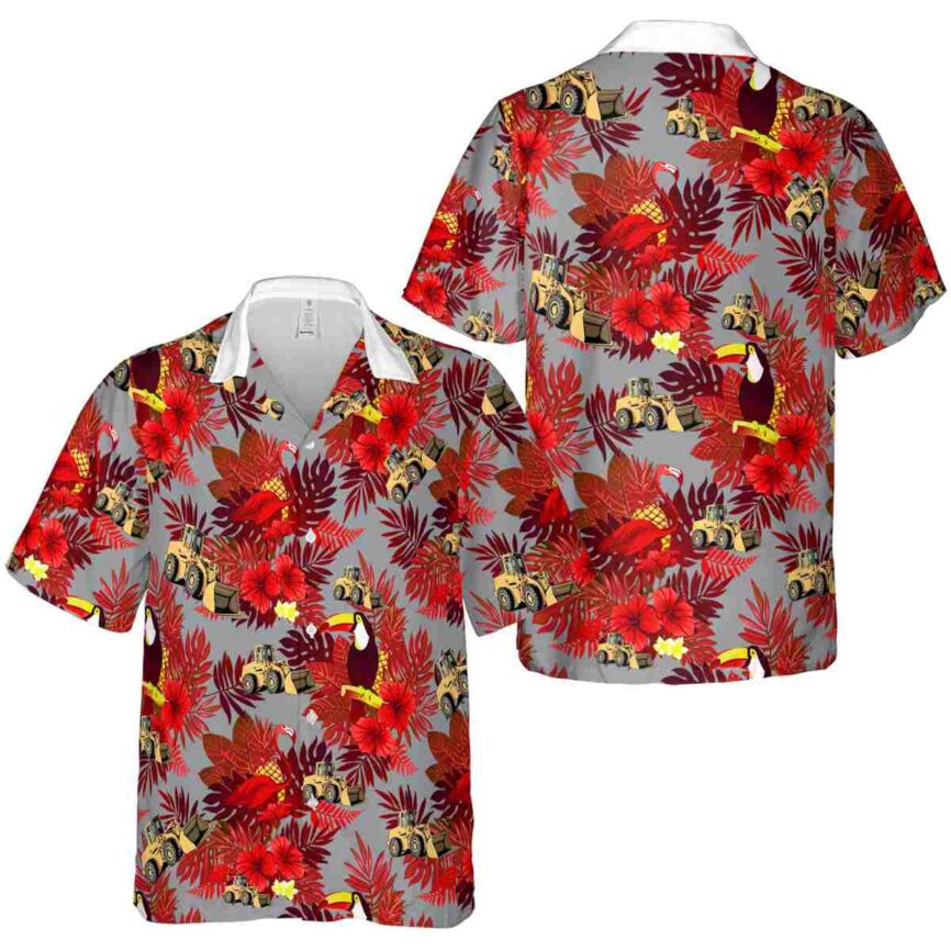 Construction Tropical Bird Hawaiian Shirt Premium grade