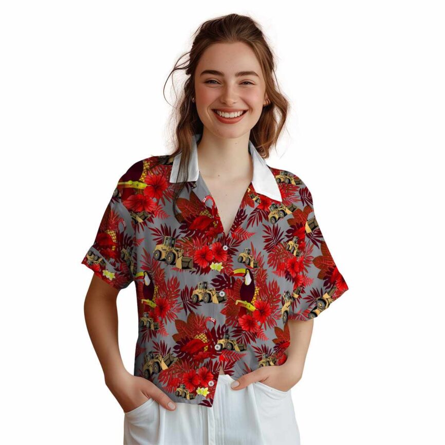 Construction Tropical Bird Hawaiian Shirt Top rated