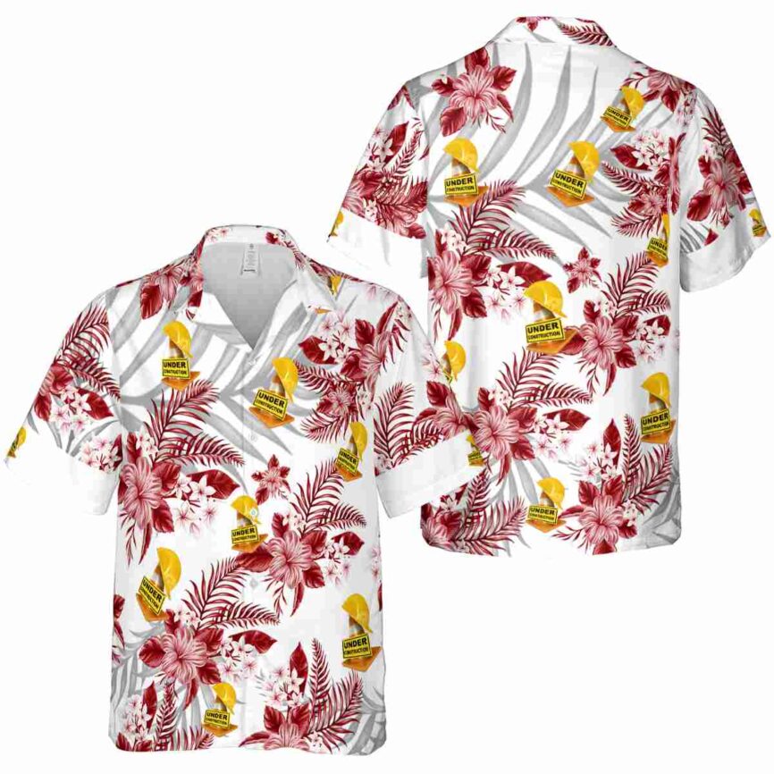 Construction Tropical Blossom Hawaiian Shirt Premium grade