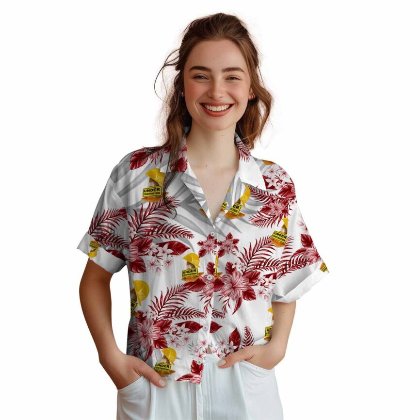 Construction Tropical Blossom Hawaiian Shirt Top rated