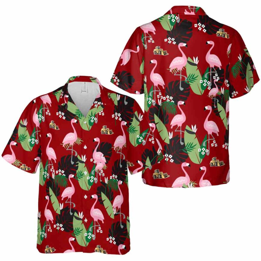 Construction Tropical Flamingo Hawaiian Shirt Premium grade