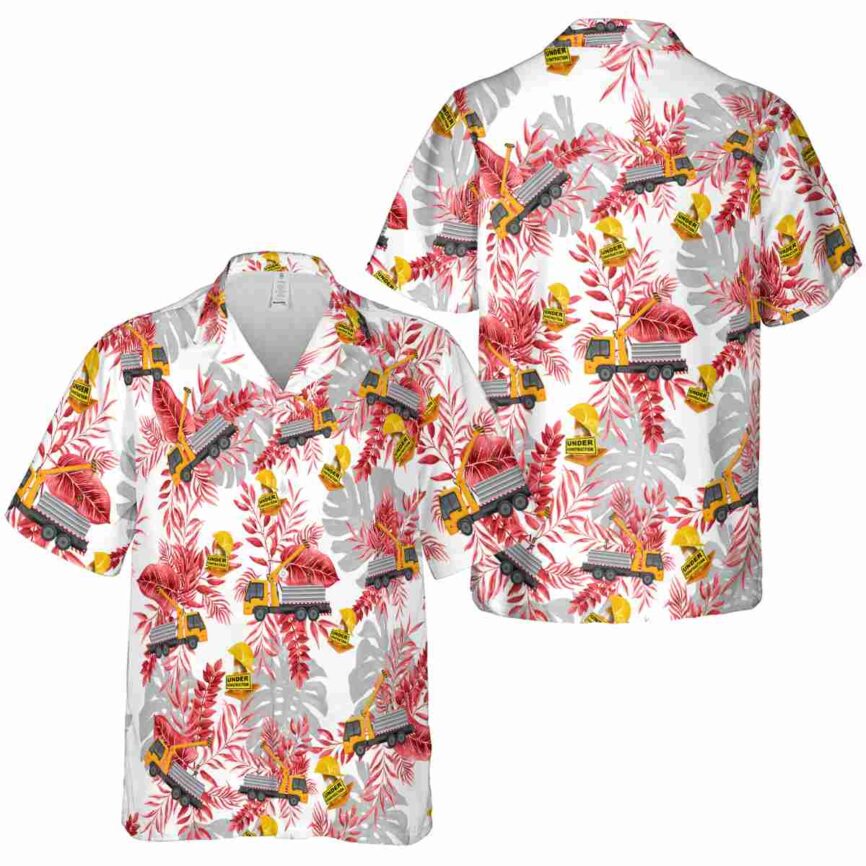 Construction Tropical Fronds Hawaiian Shirt Premium grade