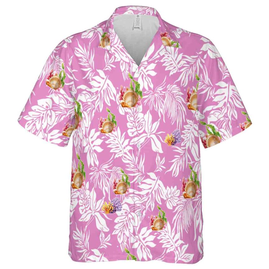 Coral Bold Foliage Hawaiian Shirt Fashion forward