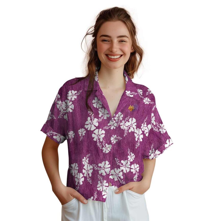 Coral Hibiscus Blossom Hawaiian Shirt Top rated