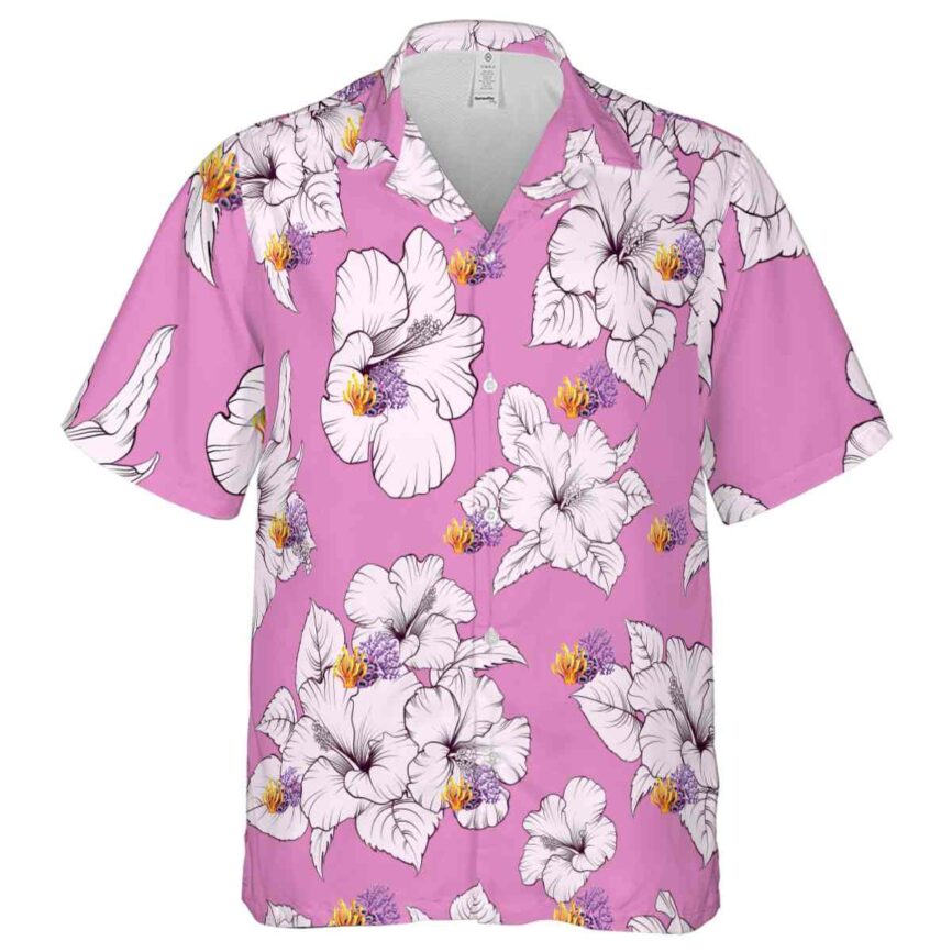 Coral Hibiscus Flower Hawaiian Shirt Fashion forward