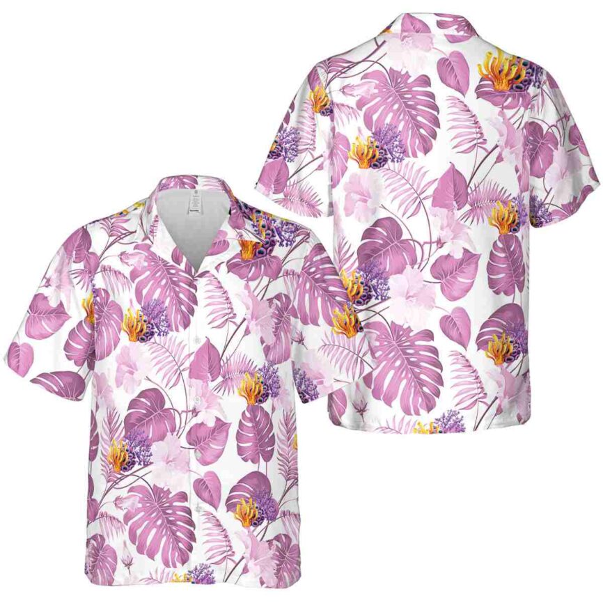 Coral Leaf Pattern Hawaiian Shirt Premium grade