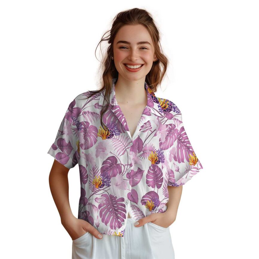 Coral Leaf Pattern Hawaiian Shirt Top rated