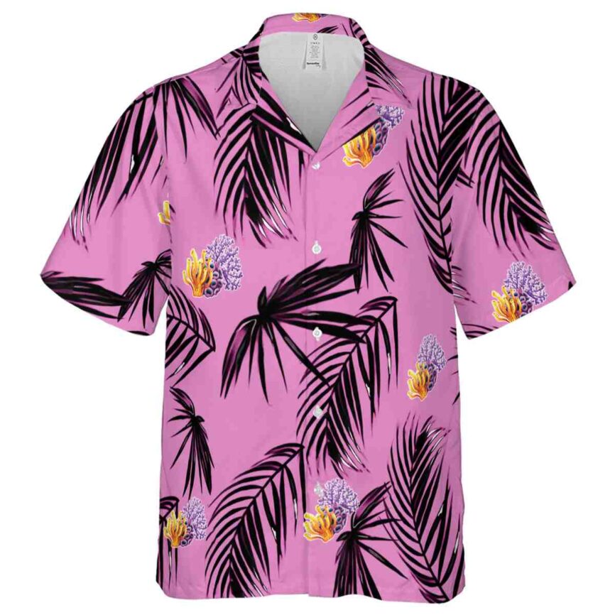 Coral Monochrome Palm Hawaiian Shirt Fashion forward