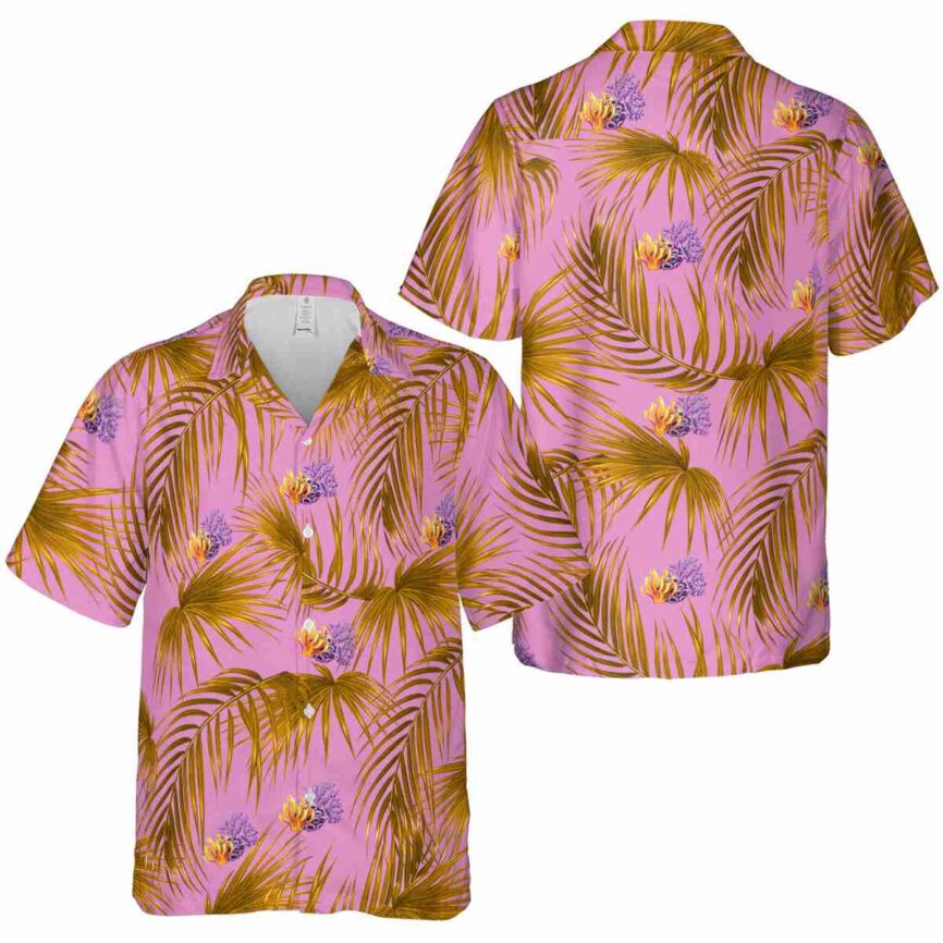 Coral Palm Frond Hawaiian Shirt Premium grade