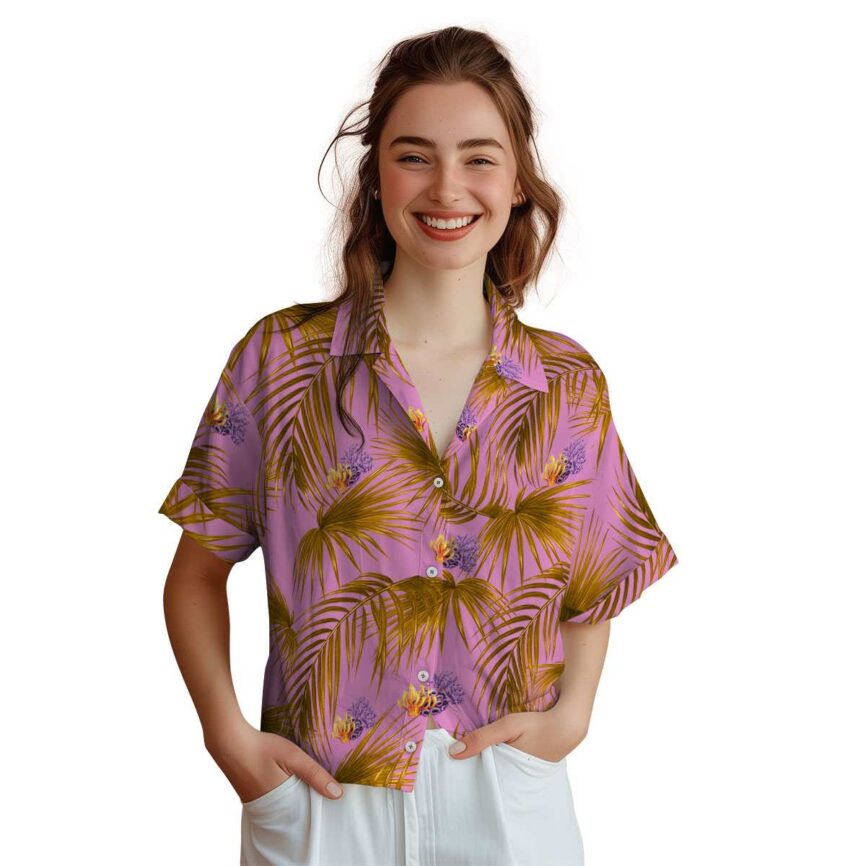 Coral Palm Frond Hawaiian Shirt Top rated