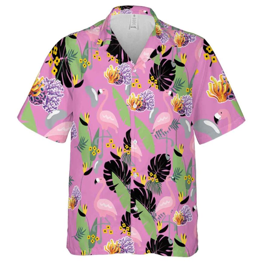 Coral Pink Flamingo Hawaiian Shirt Fashion forward