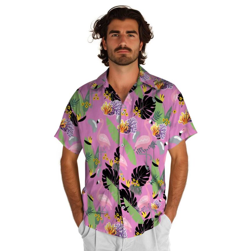 Coral Pink Flamingo Hawaiian Shirt New Arrival