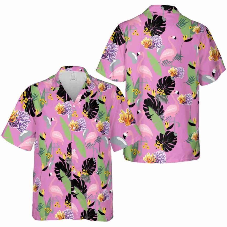 Coral Pink Flamingo Hawaiian Shirt Premium grade