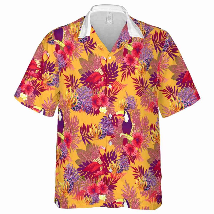 Coral Tropical Bird Hawaiian Shirt Fashion forward