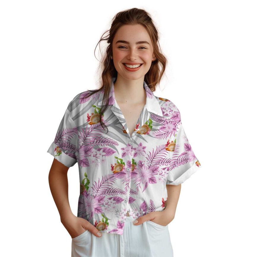 Coral Tropical Blossom Hawaiian Shirt Top rated