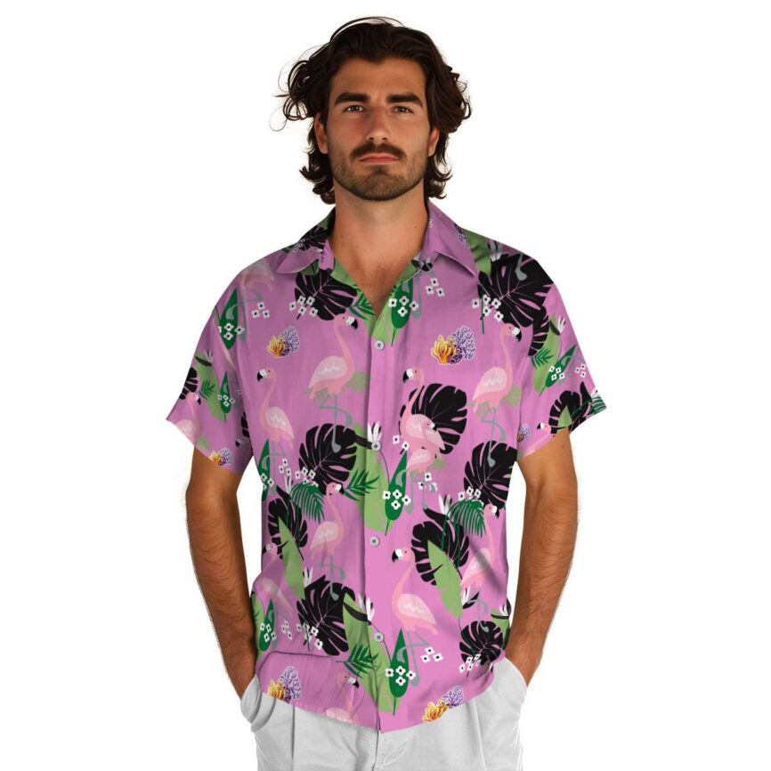 Coral Tropical Flamingo Hawaiian Shirt New Arrival