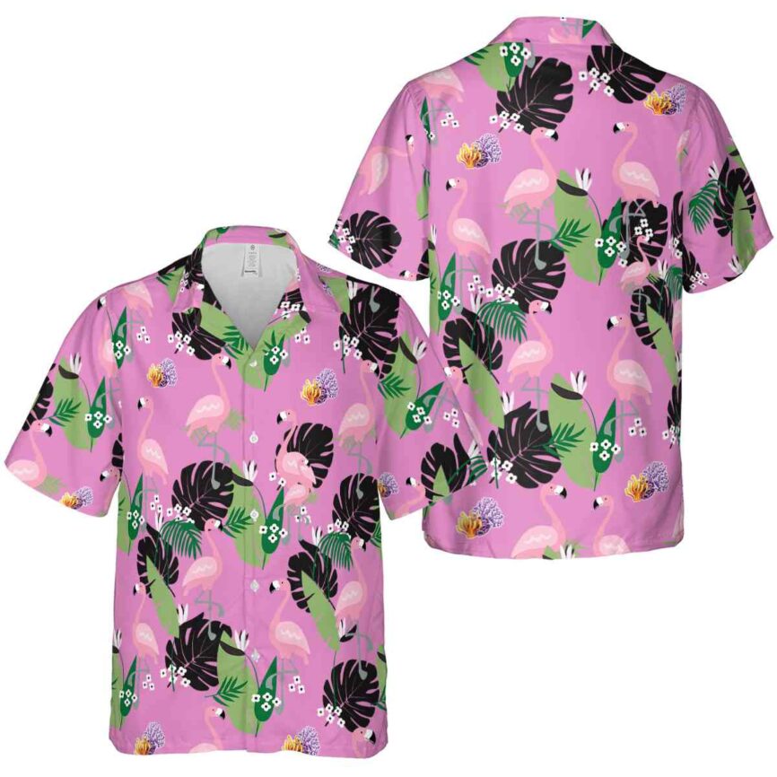 Coral Tropical Flamingo Hawaiian Shirt Premium grade