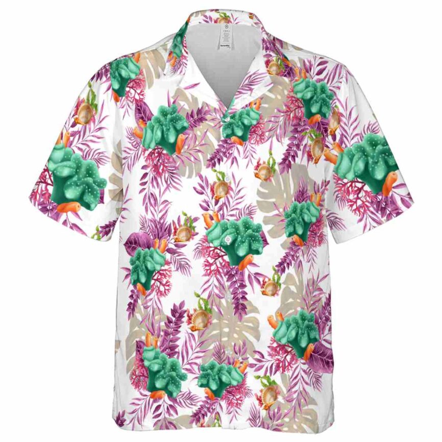 Coral Tropical Fronds Hawaiian Shirt Fashion forward