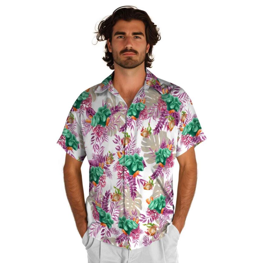 Coral Tropical Fronds Hawaiian Shirt New Arrival