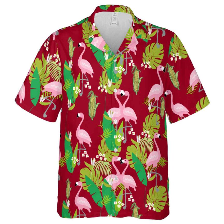 Corn Flamingo Leaf Hawaiian Shirt Fashion forward