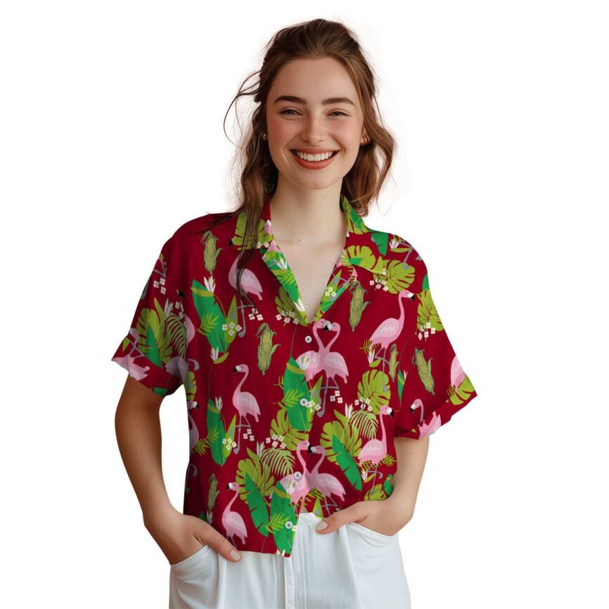 Corn Flamingo Leaf Hawaiian Shirt Top rated