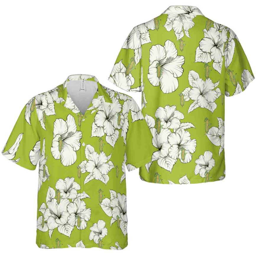 Corn Hibiscus Flower Hawaiian Shirt Premium grade