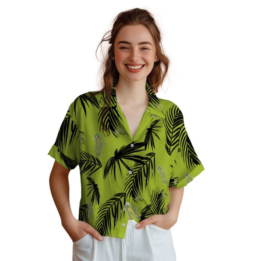 Corn Monochrome Palm Hawaiian Shirt Top rated