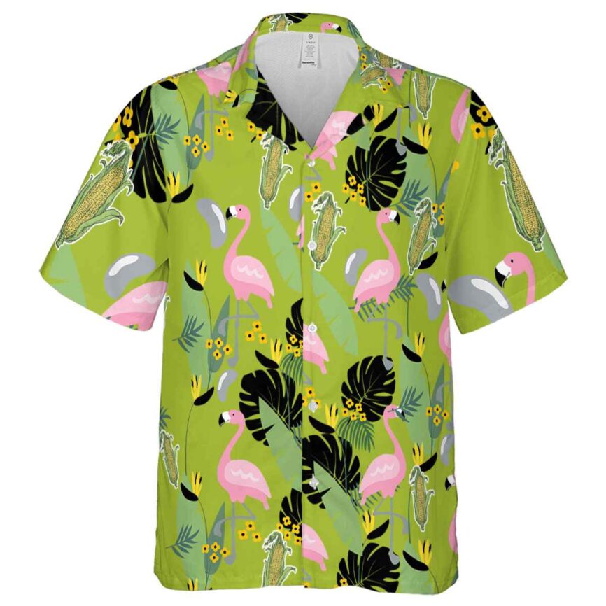 Corn Pink Flamingo Hawaiian Shirt Fashion forward