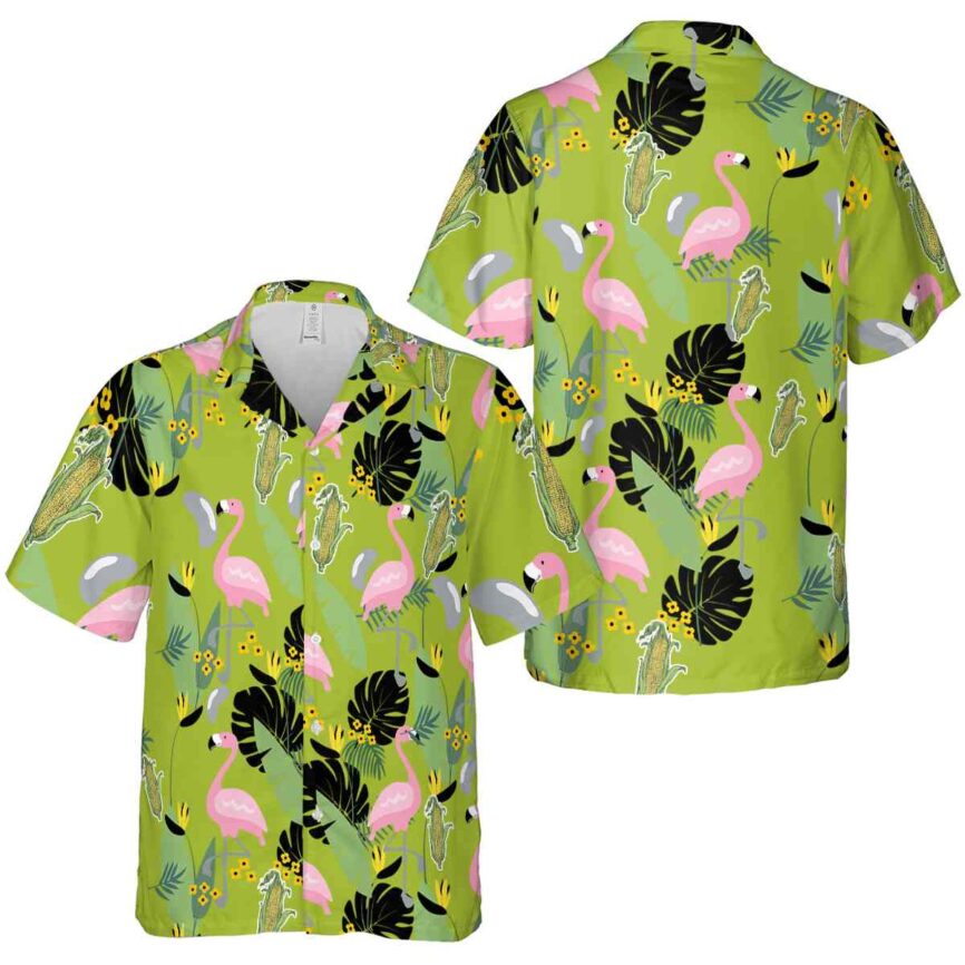 Corn Pink Flamingo Hawaiian Shirt Premium grade