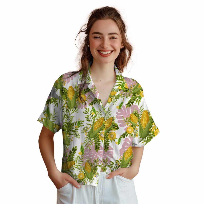 Corn Tropical Fronds Hawaiian Shirt Top rated