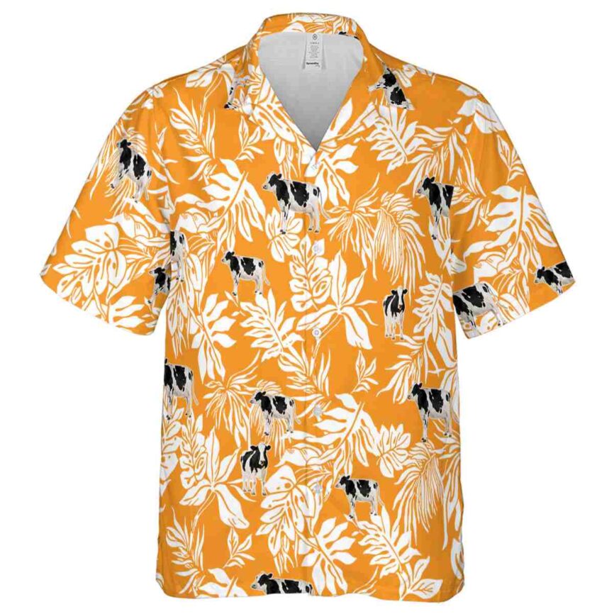 Cow Bold Foliage Hawaiian Shirt Fashion forward