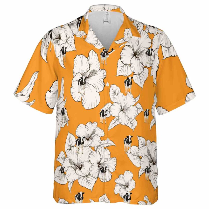 Cow Hibiscus Flower Hawaiian Shirt Fashion forward