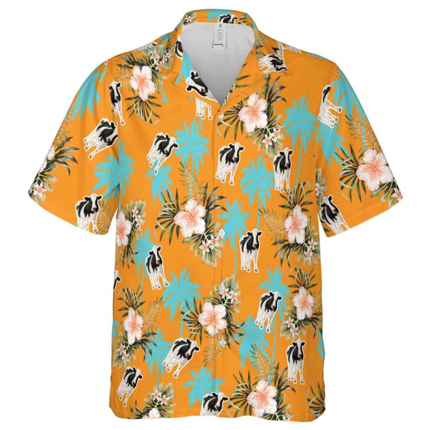 Cow Hibiscus Palm Hawaiian Shirt Fashion forward