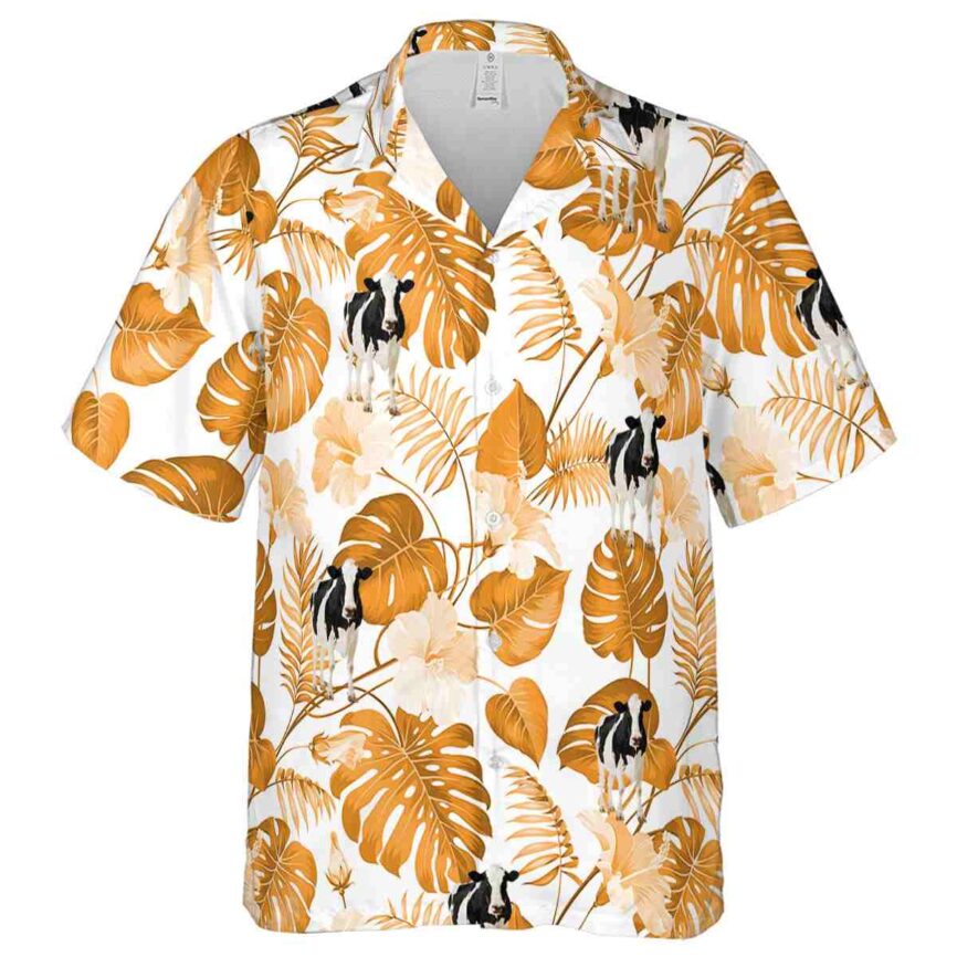 Cow Leaf Pattern Hawaiian Shirt Fashion forward