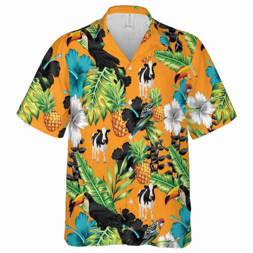 Cow Leafy Toucan Hawaiian Shirt Fashion forward