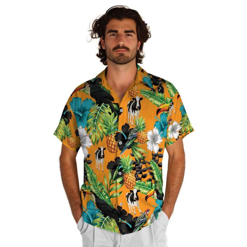 Cow Leafy Toucan Hawaiian Shirt New Arrival