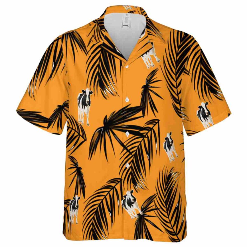 Cow Monochrome Palm Hawaiian Shirt Fashion forward