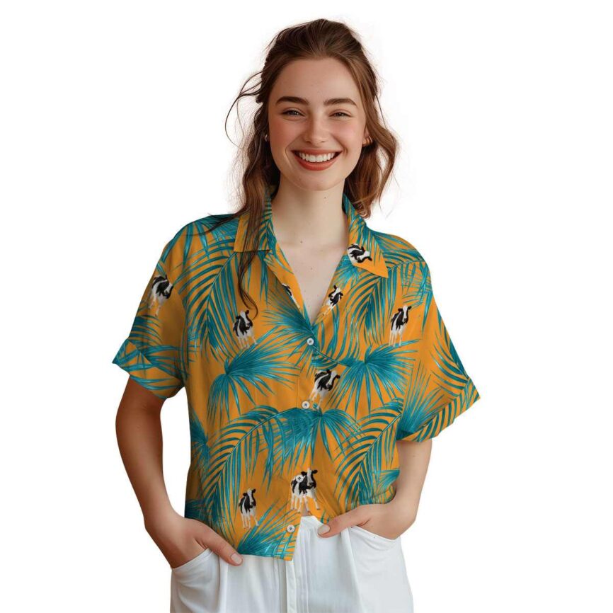 Cow Palm Frond Hawaiian Shirt Top rated