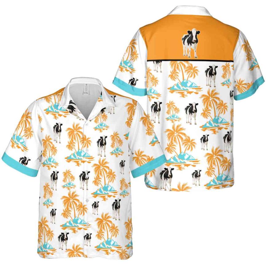 Cow Palm Island Graphic Hawaiian Shirt Premium grade