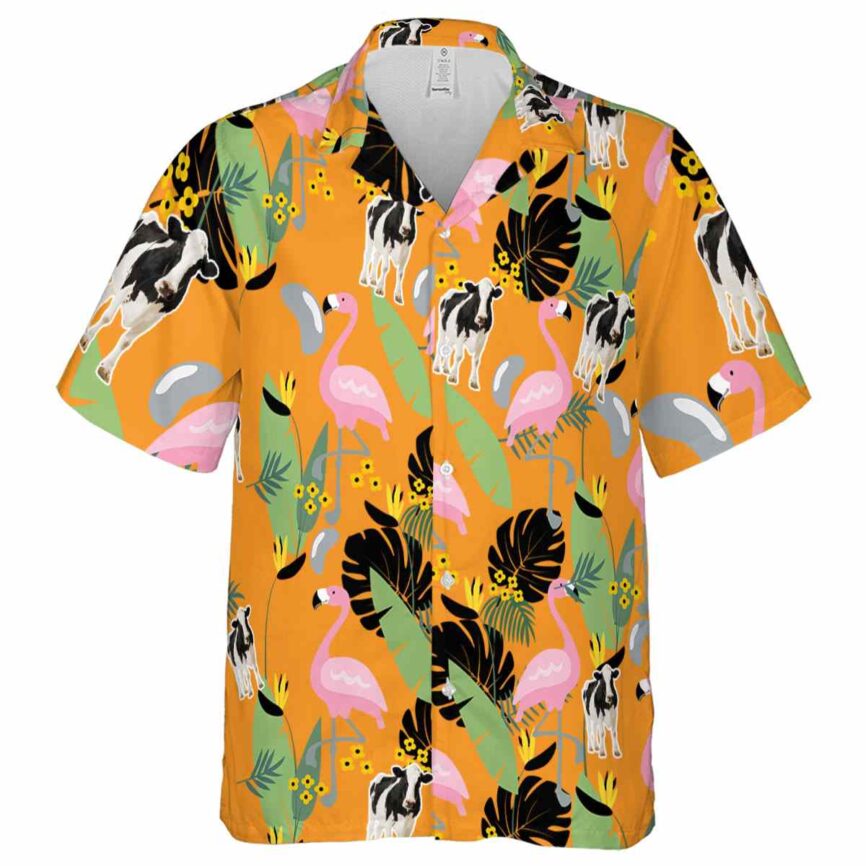 Cow Pink Flamingo Hawaiian Shirt Fashion forward