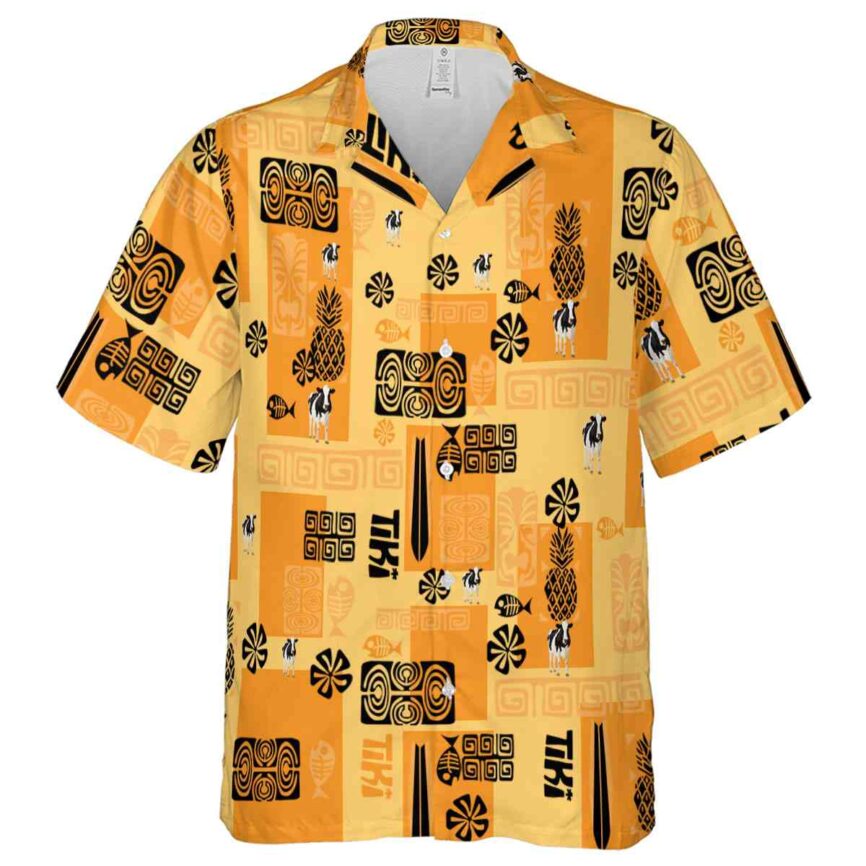 Cow Tiki Motifs Hawaiian Shirt Fashion forward