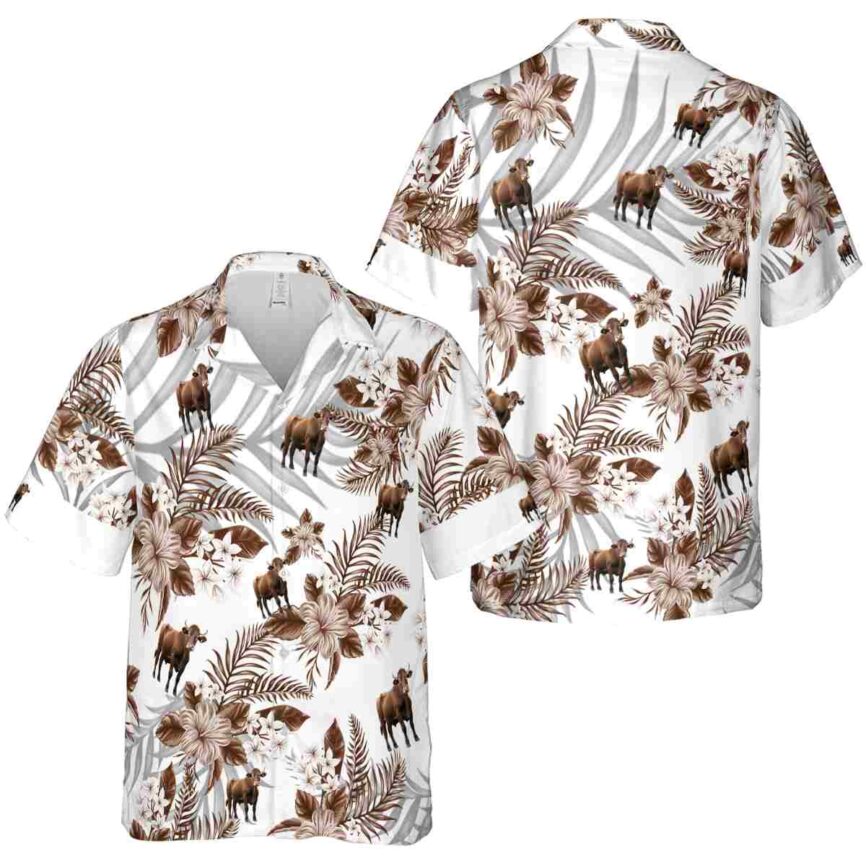 Cow Tropical Blossom Hawaiian Shirt Premium grade