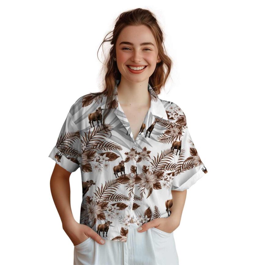 Cow Tropical Blossom Hawaiian Shirt Top rated