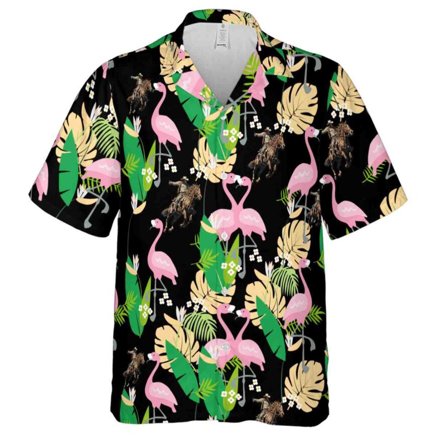 Cowboy Flamingo Leaf Hawaiian Shirt Fashion forward