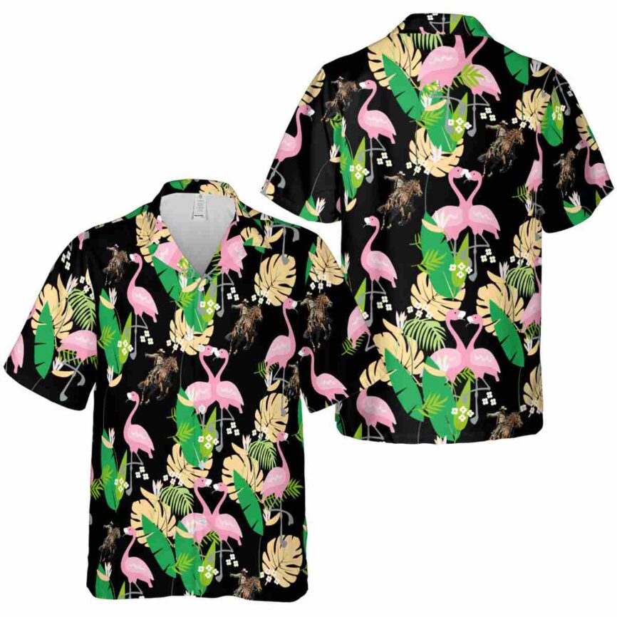 Cowboy Flamingo Leaf Hawaiian Shirt Premium grade